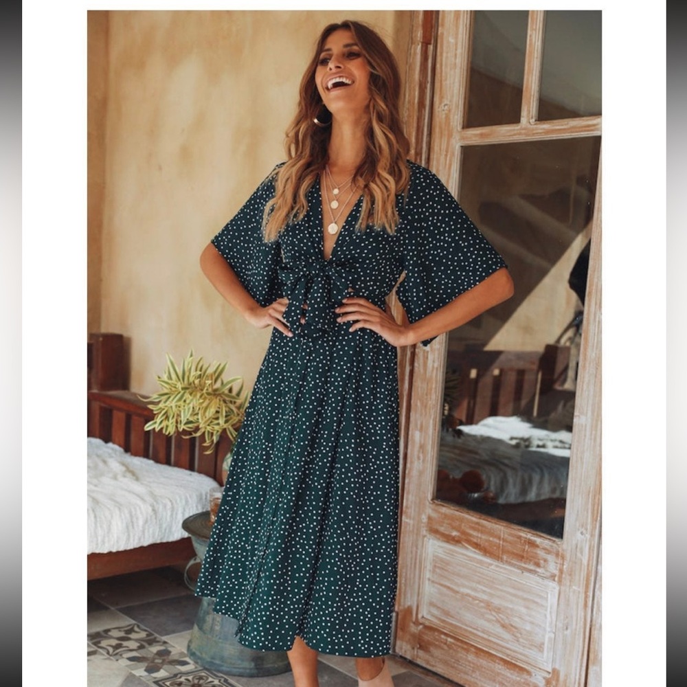 HelloMolly green polka dot dress